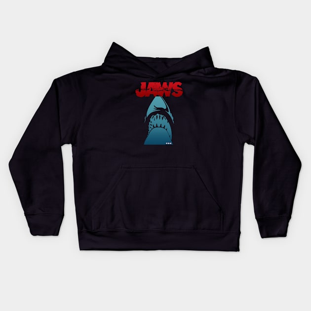 JAWS - GREAT WHITE DANGEROUS SHARK color Kids Hoodie by kooldsignsflix@gmail.com